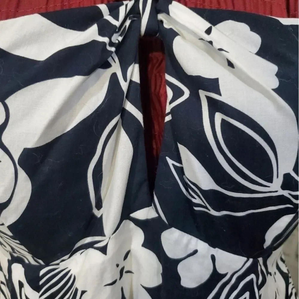 Robbie Bee Womens Black And White Halter Neck Floral Pattern Dress Size 10 - Picture 5 of 9